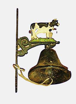 CAST IRON WALL MOUNT BELL with COW - PICK UP ONLY