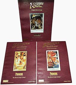 (3) 1990's LUCAS FILMS INDIANA JONES PREMIERE COLLECTOR MOVIE SCRIPTS