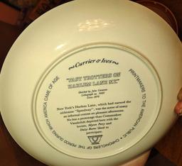 PAIR OF DANBURY MINT + SET OF 5 CURRIER & IVES HORSE PLATES - PICK UP ONLY