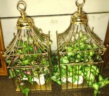 PAIR OF SMALL DECORATIVE BIRD CAGES - PICK UP ONLY