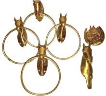 BRASS HORSE HEAD TOWEL HOLDERS, HOOK, DOOR KNOCKER