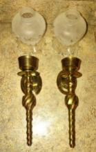 BRASS WALL SCONCES - PICK UP ONLY