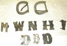 VINTAGE ENGRAVEDWESTERN SILVER LETTERS & BUCKLES