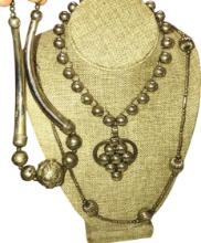 VINTAGE UNMARKED SILVER NECKLACES - NOT DISPLAY