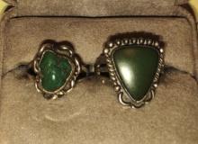 VINTAGE MEXICAN STERLING SILVER RINGS - 11.3 GRAMS