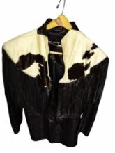 LADIES CONTINENTAL LEATHER & HIDE 2 PIECE SKIRT & JACKET SET