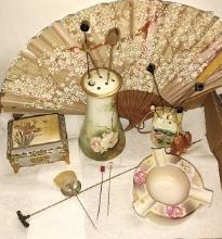 VINTAGE HATPIN HOLDER "AS IS", PINS,, ASHTRAY, ETC. - PICK UP ONLY