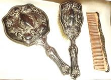 MIRROR, BRUSH & COMB