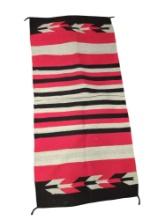 VINTAGE HAND WOVEN SOUTHWEST DOUBLE SADDLE BLANKET - PICK UP ONLY