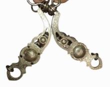 (2) VINTAGE ENGRAVED SILVER OVERLAY HORSE TACK BITS