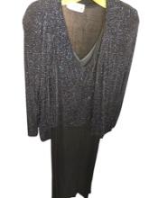 RONNI NICOLE - NEW YORK - BLACK DRESS & JACKETwith SPARKLES - SIZE SMALL