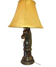 VINTAGE HORSE HEAD LAMP (Newer Shade) - PICK UP ONLY