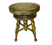 SMALL VINTAGE DOLL SIZE PIANO STOOL (GREAT FOR PLANT STAND)