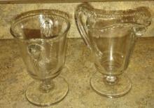 VINTAGE CREAMER & SUGAR with FACE - PICK UP ONLY