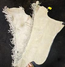 2 PAIR OF SUEDE CHAPS - HAVE WEAR - SIZE MEDIUM