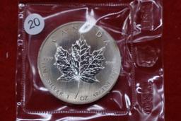 1989 Canadian Silver Maple Leaf - Blue Toning Bu
