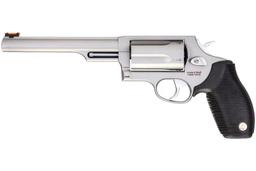 Taurus Judge Revolver - Stainless Steel | 45 Colt / 410 ga | 6.5" Barrel | 5rd | Rubber Grip | Fiber