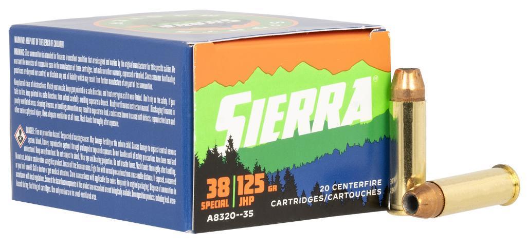 Sierra A832035 Outdoor Master 38 Special 125 gr Jacket Hollow Point Sport Master 20 Per Box