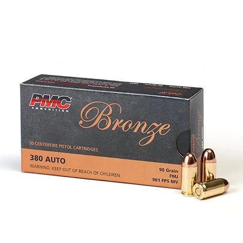 PMC Bronze .380 ACP Handgun Ammo - 90 Grain | FMJ