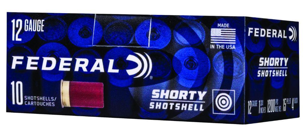 Federal SH1294B Shorty 12 Gauge 1.75 15 Pellets 1516 oz 4 Buck Shot 10 Per Box