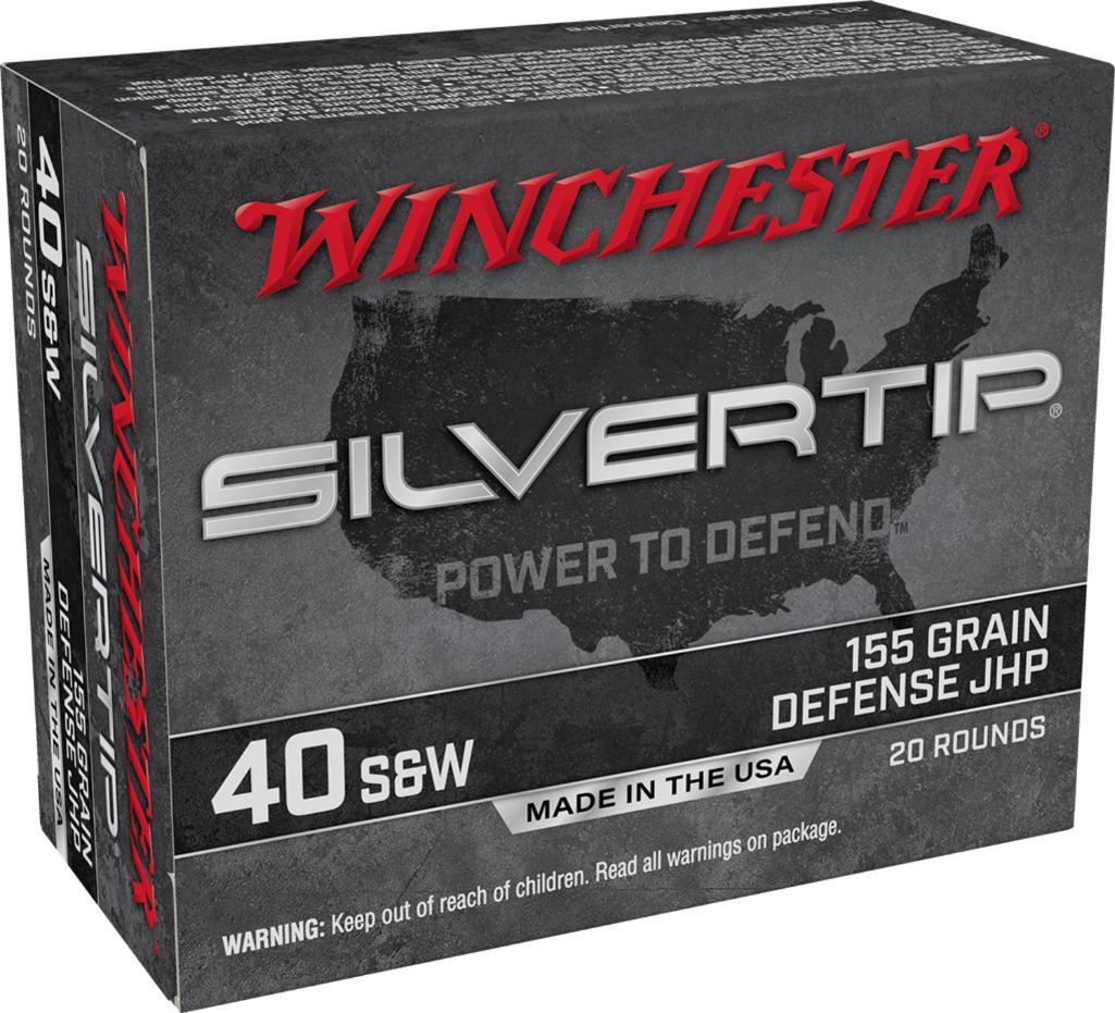 Winchester Ammo W40SWST Silvertip Defense 40 SW 155 gr Silvertip Jacket Hollow Point 20 Per Box