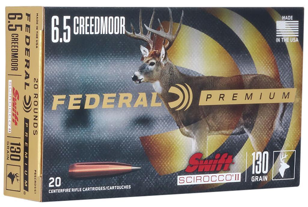 Federal P65CRDSS1 Premium Hunting 6.5 Creedmoor 130 gr Swift Scirocco II 20 Per Box