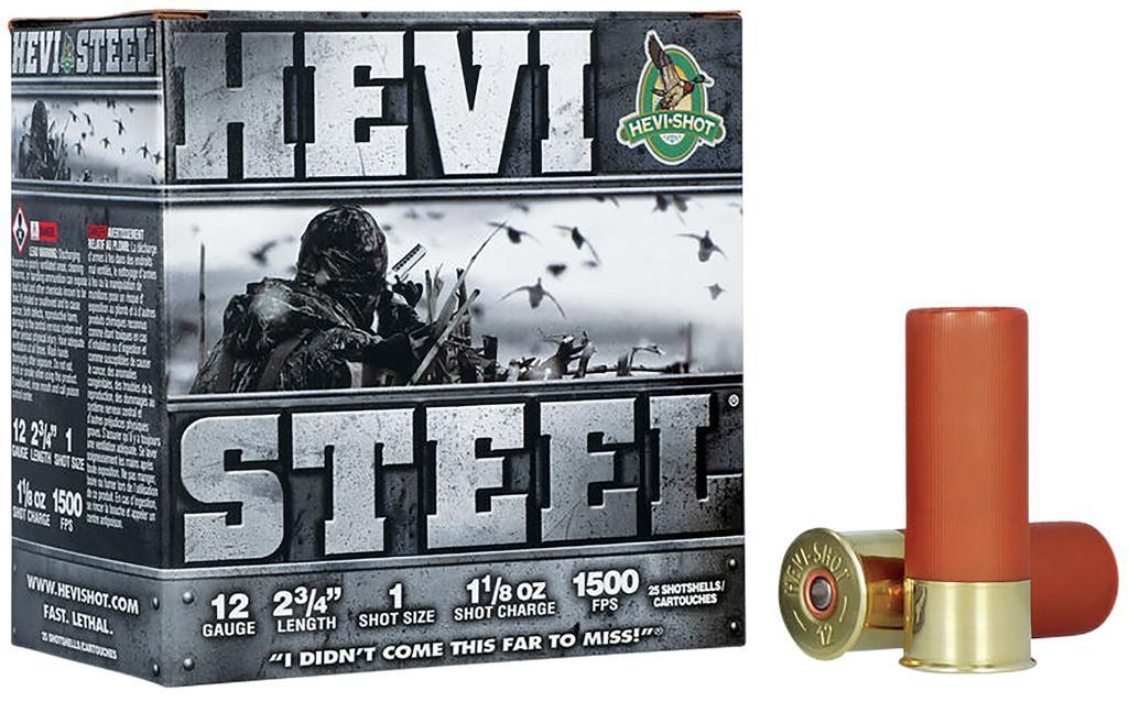 HEVIShot HS61221 HEVISteel Waterfowl 12 Gauge 2.75 1 18 oz 1 Shot 25 Per Box