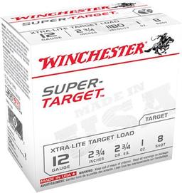 Winchester Ammo TRGTL128 SuperTarget XtraLite 12 Gauge 2.75 1 oz 1180 fps 8 Shot 25 Bx