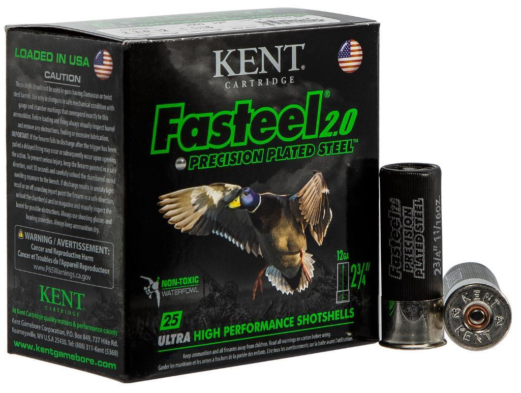 Kent Cartridge K122FS304 Fasteel 2.0 12 Gauge 2.75 1 116 oz 4 Shot 25 Per Box