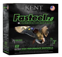 Kent Cartridge K123FS322 Fasteel 2.0 12 Gauge 3 1 18 oz 2 Shot 25 Per Box