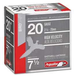 Aguila 1CHB2007 Birdshot High Velocity 20 Gauge 2.75 1 oz 7.5 Shot 25 Per Box