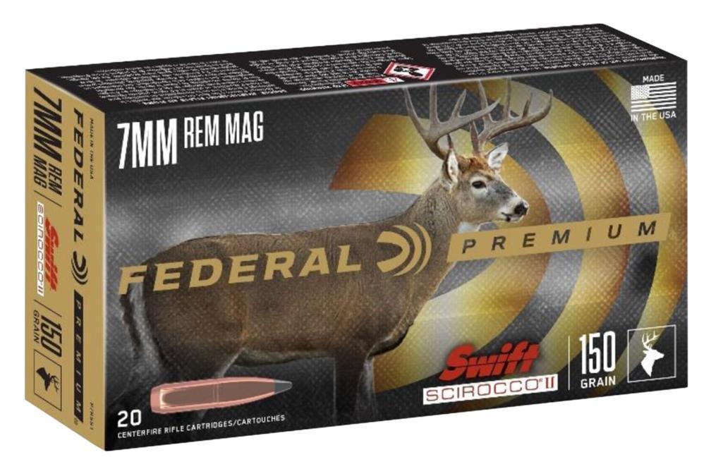 Federal P7RSS1 Premium Hunting 7mm Rem Mag 150 gr Swift Scirocco II 20 Per Box