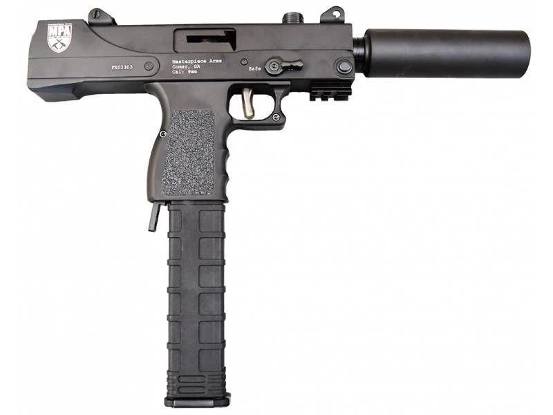 Masterpiece Arms Pistol - Black | 9mm | 4.5" Threaded Barrel | 30rd | W/ Barrel Extension