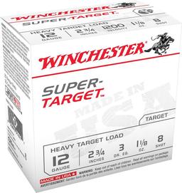 Winchester Ammo TRGT12M8 SuperTarget Heavy Target 12 Gauge 2.75 1 18 oz 1200 fps 8 Shot 25 Bx