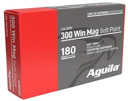 Aguila 82044AG 300 Win Mag 180 gr Soft Point InterLock Boat Tail Soft Point 20 Per Box