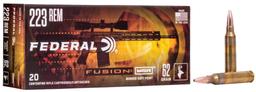 Federal F223MSR1 Fusion MSR Hunting 223 Rem 62 gr Fusion Soft Point 20 Per Box