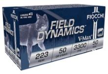 Fiocchi 223HVA50 Field Dynamics VMax 223 Rem 50 gr Hornady VMax VMX 50 Per Box