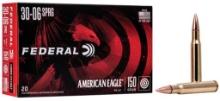 Federal AE3006N American Eagle Target 3006 Springfield 150 gr Full Metal Jacket BoatTail FMJBT 20