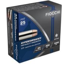 Fiocchi 44XTPB25 Hyperformance 44RemMag 200gr Hornady XTP Hollow Point 25 Per Box