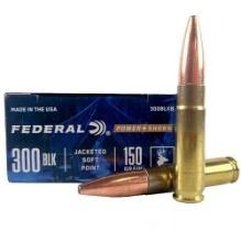 Federal 300BLKB PowerShok Hunting 300 Blackout 150 gr Jacketed Soft Point JSP 20 Per Box