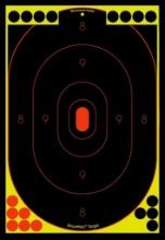 Birchwood Casey 34605 ShootNC Reactive Target SelfAdhesive Paper BlackYellowRed 12x18 Silhouette 5