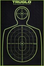 TruGlo TG13A6 TruSee Handgun Target SelfAdhesive Heavy Paper BlackGreen 12x18 Silhouette 6 Pack