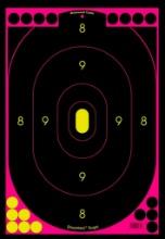 Birchwood Casey 34635 ShootNC Reactive Target SelfAdhesive Paper BlackPink 12x18 Oval Silhouette 5