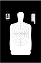 Action Target B34R100 Qualification Reverse Silhouette Paper Hanging 25 yds 17.50 x 23 BlackWhite