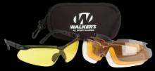 Walkers GWPASG4L2 Sport Glasses Combo Adult ClearSmoke GrayAmberYellow Lens Polycarbonate Black