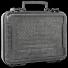 Outdoor Connection 10017 Molded Pistol Case 11 Long Black wUS Flag Polypropylene