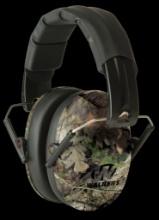 Walkers GWPFPM1CMO Pro Low Profile Passive Muff 22 dB Over the Head Mossy OakBlack Polymer