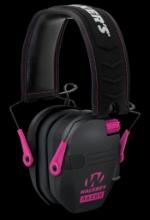 Walkers GWPRSEMPNK Razor Slim Electronic Muff 23 dB Over the Head Black Polymer wPink Accents