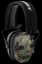 Walkers GWPRSEQMCMO Razor Slim Electronic Muff 23 dB Over the Head Realtree XtraBlack Polymer