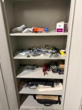 Metal Storage Cabinet with Contents